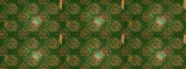 Küçük çiçekte hoş bir çiçek deseni var. Çiçeksel elementlerle süslenmiş zarif raster dokusu. Yeşil, kahverengi ve bej renkli parlak çiçeklerde soyut, pürüzsüz desen.