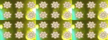 Kar taneleri, kar yağışı. Renkli bir arka planda izole edilmiş güzel altın kar taneleri. İllüzyon. Düşen Noel stilize kar taneleri.