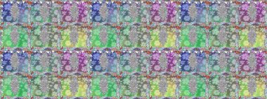 Kusursuz bir arka plan modeli. Yapraklı çiçekler ve doğal renklerde papatya çiçekleri. Raster - stok.