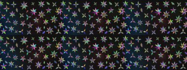 Varicologray ve Blue Raster çizim çizimi. Bir sürü gri ve mavi soyut çiçekli tropik eskiz deseni. Küçük çiçekte sevimli çiçek deseni var..