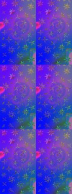 Soyut çiçek çizim kalıbı arka planı. Raster deseni. Raster illüstrasyonu. Mor ve mavi renklerde. Küçük çiçekte sevimli çiçek deseni var..