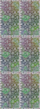 Gri renklerde bahar çiçekleri. Raster illüstrasyonu. Raster çiçekleri klasik tarzda çizilmiş. Çiçekli, pürüzsüz desen.