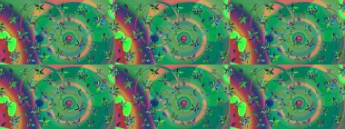 Yeşil ve mavi renkte çiçekler. Yumuşak, yaz çiçekli arka plan. Raster çiçek desenli ve çiçekli..