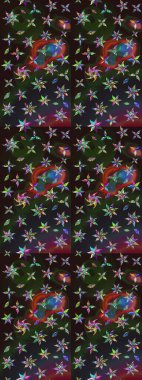 Şirin çiçekler. Çizgi çizimi kalıbı. Raster Moda kumaş deseni.