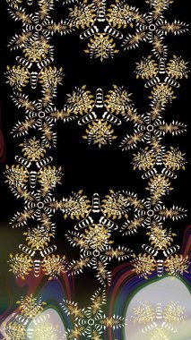 Suluboya tarzında siyah renklerde. Küçük çiçekli yay deseni çiz. Raster illüstrasyonu.