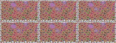 Renkli kelebeklerin kusursuz arka planı. Raster illüstrasyonu. Giysi tasarımı için bej ve nötr arkaplan üzerine dekorasyon.