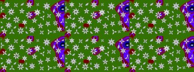 Raster illüstrasyonu. Çizim kalıbı. Ultraviyole kumaş deseni. Organik motif arkaplanı.