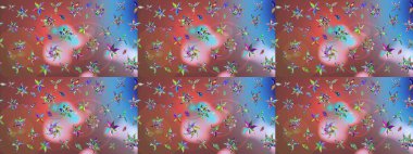 Raster. Kahverengi renkte güzel çiçekler, suluboya desenli eskiz deseni, duvar kağıdı, kart veya kumaş için fayanslı..