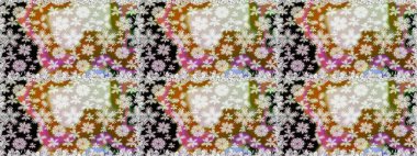 Tarafsız ve kahverengi arka planda. El çizimi çiçekli, pürüzsüz bir desen. Çocuksu tasarım. Tekstil, kumaş, ambalaj, hatıra defteri için güzel çiçek arkaplanı..