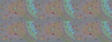 Raster pattern. Raster illustration. Gentle, summer floral on gray and beige colors. Cute Floral pattern in the small flower.