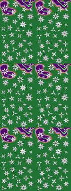 Yeşil ve nötr renklerde çiçekler. Sevimli çiçek raster deseni. Düz Çiçek Elementleri Tasarımı. Renkli Bahar Teması çizim şablonu.