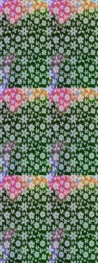 Sevimli çiçek raster deseni. Düz Çiçek Elementleri Tasarımı. Sketch Colour Spring Theme eskiz kalıbı. Yeşil renkte çiçekler.