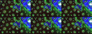 Raster illüstrasyonu. Klasik çiçek tasarımı elementleri. Gri ve yeşil kıvırcık çiçekler Gri ve yeşil renklerde.