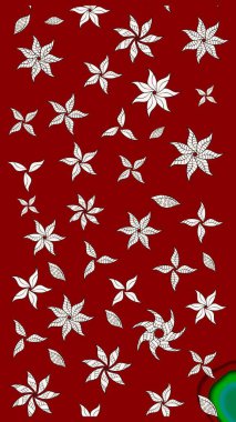 Düz Çiçek Elementleri Tasarımı. Güzel kumaş deseni. Renkli Bahar Teması eskiz kalıbı. Raster illüstrasyonunda çiçek deseni çizimi.