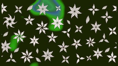 Raster illüstrasyonu. Gri renklere karalamalar çizilmiş çiçek deseni.