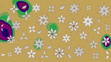 Organik elementler. Botanik çizim kalıbı. Raster deseni. Suluboya etkisi.