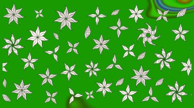 Parlak renkli çiçekleri ve yeşil ve nötr renklerde yaprakları olan harika bir çiçek deseni. Modern çiçek arkaplanı. Halk tarzı. Moda baskıları için zarif bir şablon.