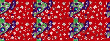 Kırmızı ve nötr renklerde şirin tekstil tarzında. Renkli çizim kalıbı. Çiçek duvar kâğıdı. Raster illüstrasyonu. Çiçek arka planı.