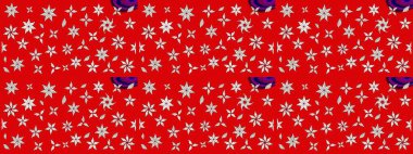 Patlayan çiçekler soyut olarak yerleştirilmiş. Raster deseni. Kibarca, kırmızı renkte bahar çiçekleri. Raster illüstrasyonu.