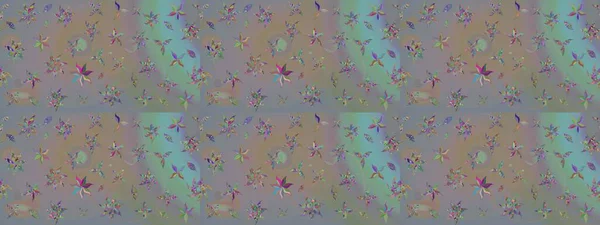 Raster pattern. Raster illustration. Gentle, summer floral on gray and beige colors. Cute Floral pattern in the small flower.