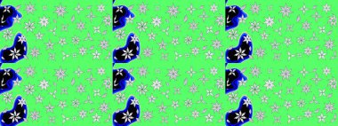 Raster suluboya çiçek deseni, narin çiçekler, yeşil çiçekler, tebrik kartı şablonu. Raster Güzel kumaş deseni.