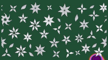 Raster düz çiçek çizim deseni. Yeşil renkli çiçekler. Tasarım hediye paketi, tebrik kartları, posterler ve afiş tasarımı.