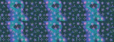 Raster illüstrasyonu. Güzel kumaş deseni. Hoş bir çiçek geçmişi var. Küçük çiçekte çizim deseni.