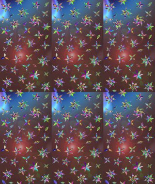 Renkli Bahar Teması eskiz kalıbı. Süslü kumaş deseni. Düz Çiçek Elementleri Tasarımı. Raster illüstrasyonunda çiçek deseni çizimi.