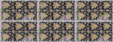 Paisleys zarif çiçek desenli arkaplan duvar kâğıdı çizimi. Klasik stil, güzel 3D çizgili sanat eseri, gri ve siyah desenli çiçek yaprakları ve süslemeleri var..