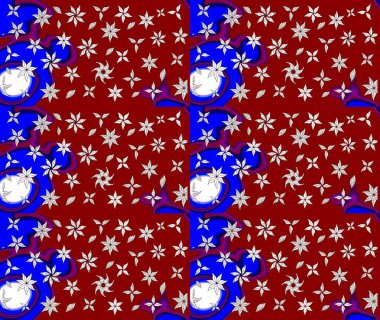 Çiçek desenli eskiz, darbeler, sıçramalar, yaz çiçekleri. Kırmızı renkte çiçekler. Raster illüstrasyonu.