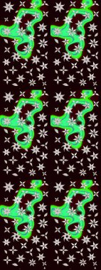 Taslak dekoratif arka plan, çiçek mandala. Raster illüstrasyonu. Siyah ve yeşil renklerde. Çiçek..