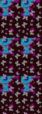 Kelebekler eskiz desenlerini kahverengi ve gri renklerle çizerler. Şirin Raster çizimi. Web sayfası arkaplanları, duvar kağıtları, tekstil, yüzey dokuları için mükemmel.