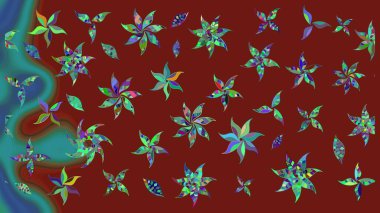 Renkli Bahar Teması eskiz kalıbı. Düz Çiçek Elementleri Tasarımı. Taslak desenli, modaya uygun kumaş deseni. Raster illüstrasyonu. Şirin çiçek elementleri..