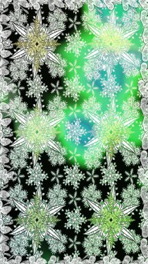 Raster illüstrasyonu. Çiçekli karalama şeklinde Raster çiçek deseni. Yumuşak, yaz çiçekleri yeşil renklerde.