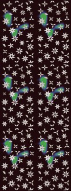 Kahverengi renkli çiçekler. Düz Çiçek Elementleri Tasarımı. Raster Illustrasyon 'daki Çiçek Deseni' nin son moda çizimi. Renkli Yaz Teması çizim şablonu.