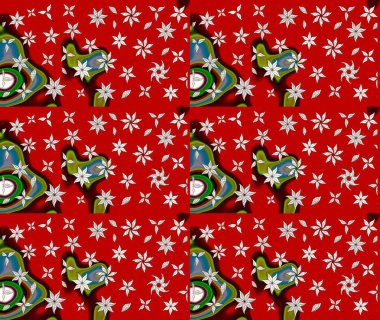 Çiçekli çiçek deseni, suluboya. Raster deseni. Süslü kumaş deseni.