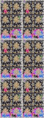 Altın elementli gri renkler. Doğu tarzı arabesk. Raster illüstrasyonu. Kusursuz altın desenli bukleler. Raster altın desen.