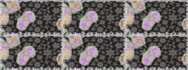 Gri ve nötr renkte çiçekler. Raster illüstrasyonu. Çiçek süsü ile kusursuz desen.