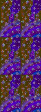 Mor renklerde. Raster illüstrasyonu. Menekşe renginde mor papatya deseni.