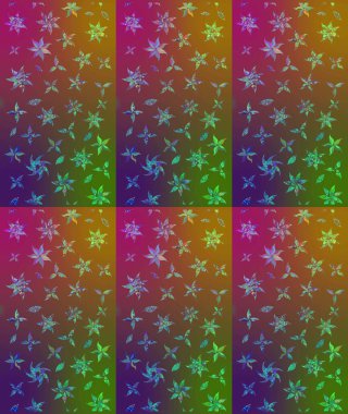 Raster illüstrasyonu. Küçük çiçekteki sevimli çiçek deseni. Kahverengi renkte çiçekler.