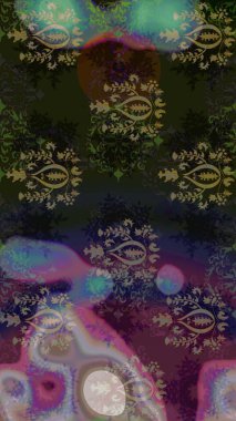 Raster illüstrasyonu. Robot resim. Küçük çiçekte sevimli çiçek deseni var..