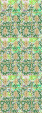 Kına dövmeli süs çiçekleri, altın çıkartmalar, mehndi ve yoga tasarımı, kartlar ve parmak izleri. Yeşil renkte desen. Raster Golden Mehndi eskiz kalıbı.