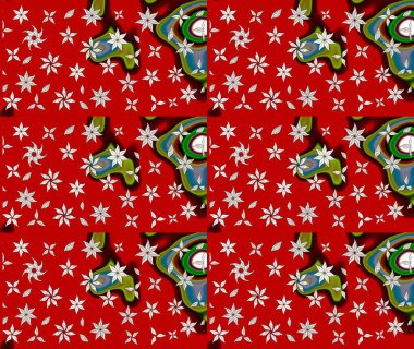 Çiçekli çiçek deseni, suluboya. Raster deseni. Süslü kumaş deseni.