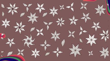 Kumaş desenli papatya çiçeği detayı. Kahverengi renkte çiçekler.