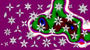 Çiçekli karalama şeklinde Raster çiçek deseni. Yumuşak, yaz çiçekli arka plan. Mor renkte çiçekler.