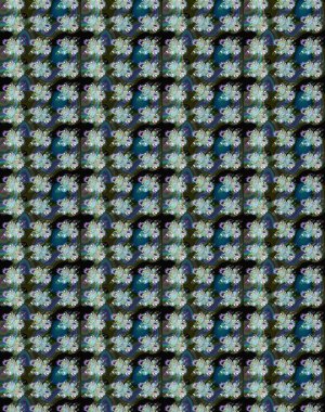 Çiçek izi. Suluboya çizim kalıbı. Suluboya tarzında yeşil ve mavi renkte çiçekler.