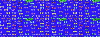 Kızlar, erkekler, elbiseler, duvar kağıtları için soyut çizim kalıbı. Kelebek, kanat, neon renkli yaratıcı raster arka plan. Tekstil ve kumaş için komik kelebek deseni. Moda tarzı.