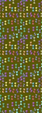 Kahverengi ve nötr arka planda kelebek desenli çizim. Kumaş, Tekstil, Baskı ve Davetiye için arka plan. Raster illüstrasyonu.