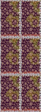 Tekstil, kumaş, ambalaj, hatıra defteri için hoş bir çiçek arkaplanı. El çizimi çiçekli, pürüzsüz bir desen. Çocuksu tasarım. Kahverengi arkaplanda.