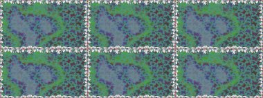 Bahar Kelebeği teması. Mavi ve yeşil lekeli oldukça pürüzsüz kelebek kumaşı. Duvar kağıdı için böcek dokusunun tekrarı. Raster illüstrasyonu.